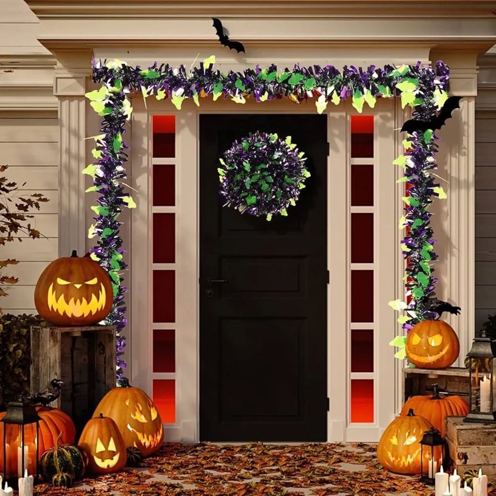 Halloween Garland Ghost Holiday Metallic Tinsel Twist Hanging Party Decorations